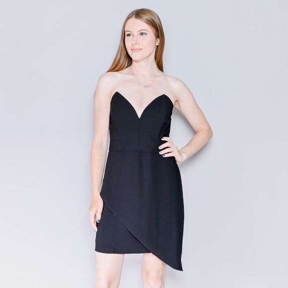 Amanda Uprichard Dresses & Skirts - AMANDA UPRICHARD Black Strapless Corset Mini Dress